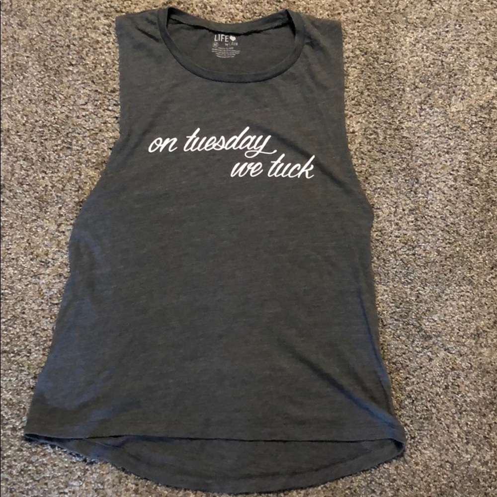 Barre Tank “On Tuesdays We Tuck” - Medium